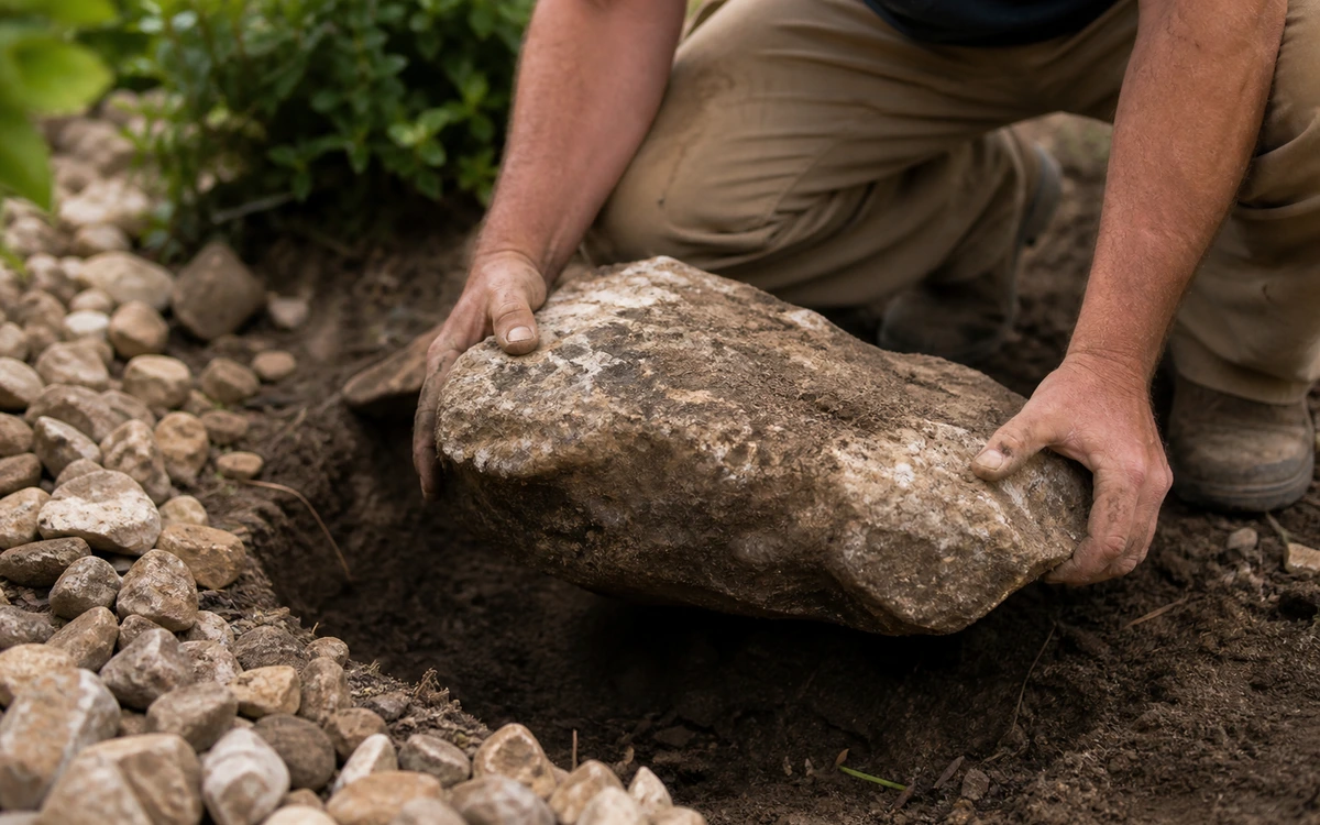 Landscape rock removal contractor